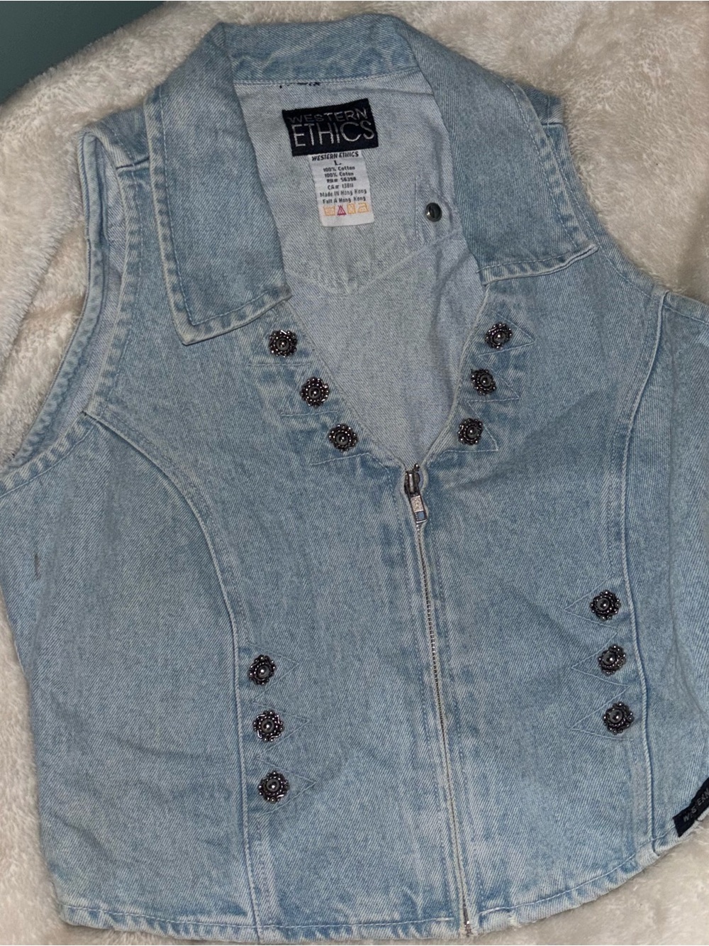 Western Ethics Light Blue Denim Vest Jacket